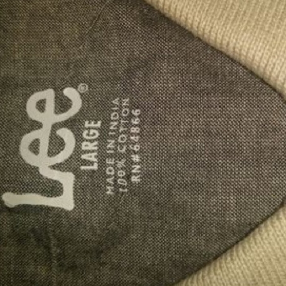 Lee Mens Tan Polo Casual Top Sz Lg - Picture 2 of 9